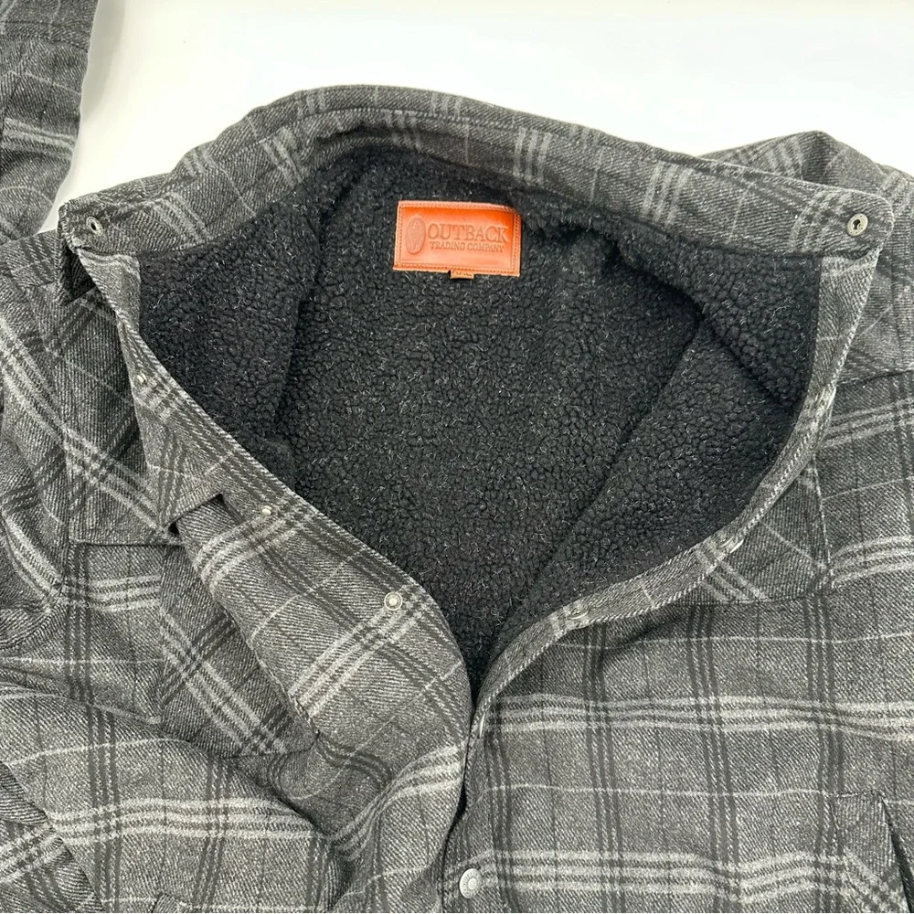 Outback Trading Company Men's Harrison Plaid Button Gray Jacket Size XXL NWT New